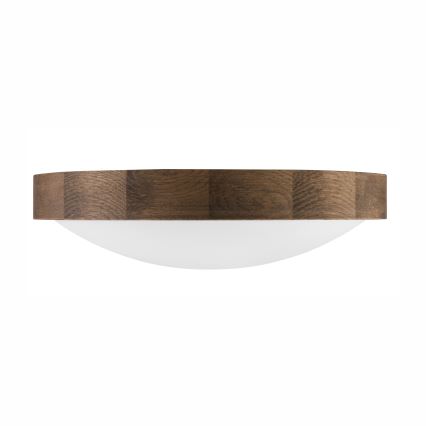 Brilagi - LED φωτιστικό οροφής CARVALHO SLIM 2xE27/15W/230V σε απόχρωση δρυός/καρυδιάς, Ø 37 εκ.