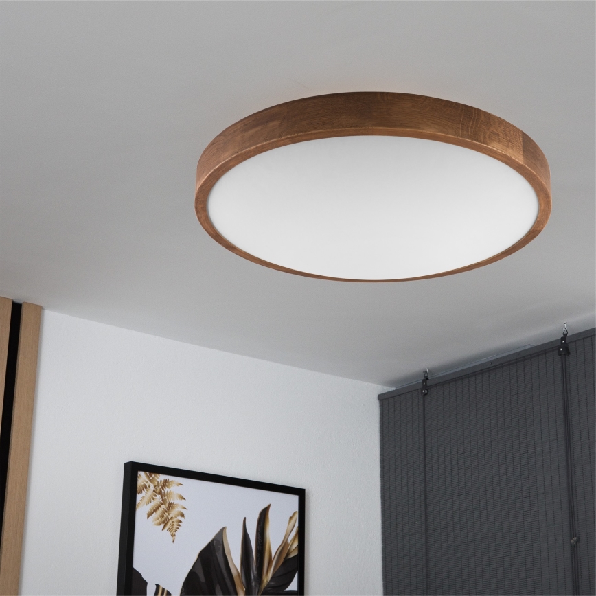 Brilagi - LED φωτιστικό οροφής CARVALHO SLIM 3xE27/15W/230V σε απόχρωση δρυός-κερασιάς Ø 47 cm