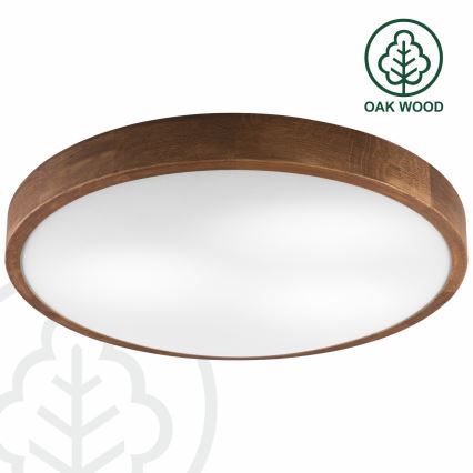 Brilagi - LED φωτιστικό οροφής CARVALHO SLIM 3xE27/15W/230V σε απόχρωση δρυός-κερασιάς Ø 47 cm