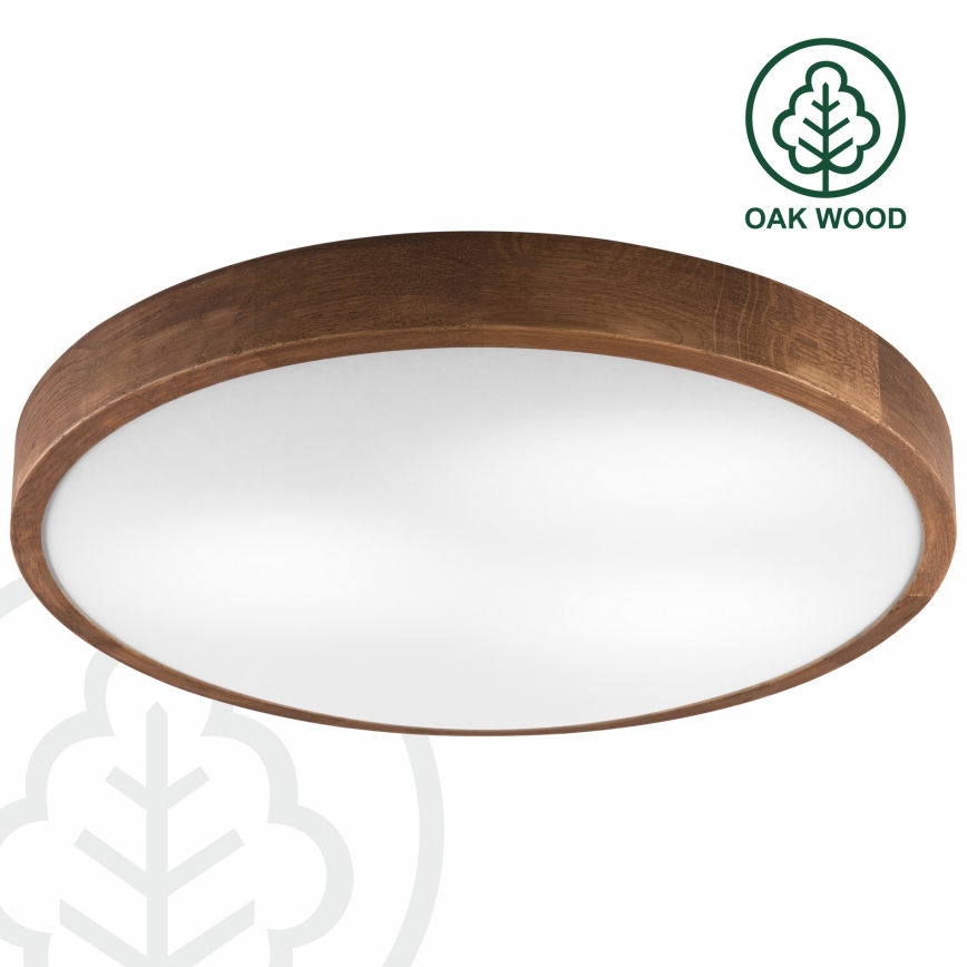 Brilagi - LED φωτιστικό οροφής CARVALHO SLIM 3xE27/15W/230V σε απόχρωση δρυός-κερασιάς Ø 47 cm