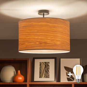 Brilagi - LED φωτιστικό οροφής CERIA 1xE27/60W/230V Ø 45 cm μαύρο/μπεζ