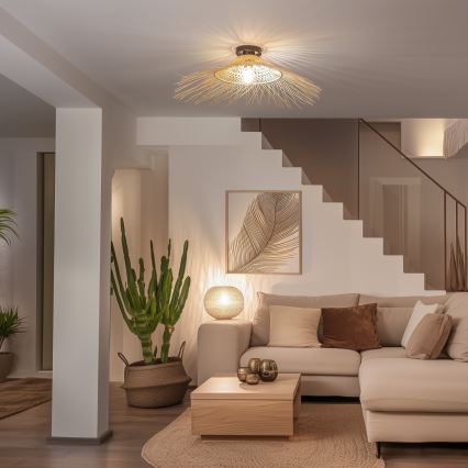 Brilagi - LED φωτιστικό οροφής CERIA BOHO (επιφανειακό) 1xE27/40W/230V Ø 100 cm μπαμπού