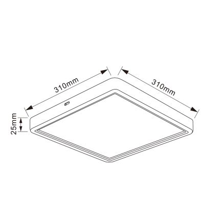 Brilagi - LED φωτιστικό οροφής ESTELA SQUARE LED/24W/230V 31x31 cm λευκό