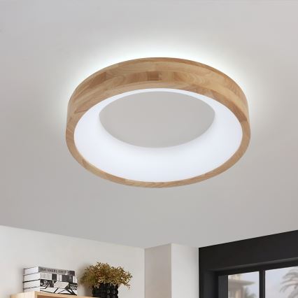 Brilagi - Φωτιστικό οροφής LED FALCON WOOD, 30W, 230V, 3000/4000/6000K, διάμ. 45 cm, ξύλο