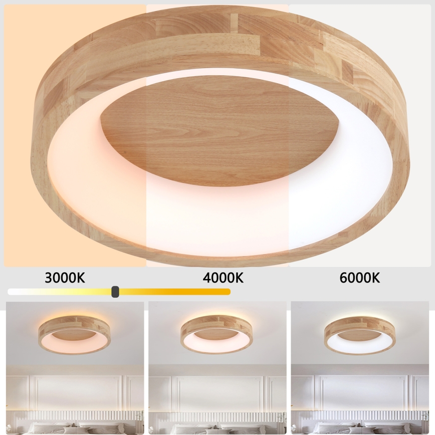 Brilagi - Φωτιστικό οροφής LED FALCON WOOD LED/30W/230V 3000/4000/6000K Ø 45 cm ξύλινο