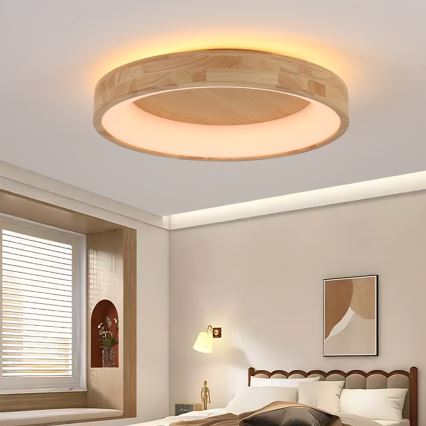 Brilagi - Φωτιστικό οροφής LED FALCON WOOD, 40W, 230V, 3000/4000/6000K, διάμ. 60 cm, ξύλινο