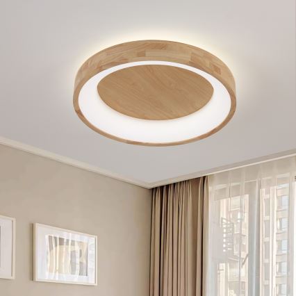 Brilagi - Φωτιστικό οροφής LED FALCON WOOD, 40W, 230V, 3000/4000/6000K, διάμ. 60 cm, ξύλινο