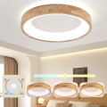 Brilagi - LED φωτιστικό οροφής FALCON WOOD LED/40W/230V 3000/4000/6000K Ø 60 cm ξύλινο