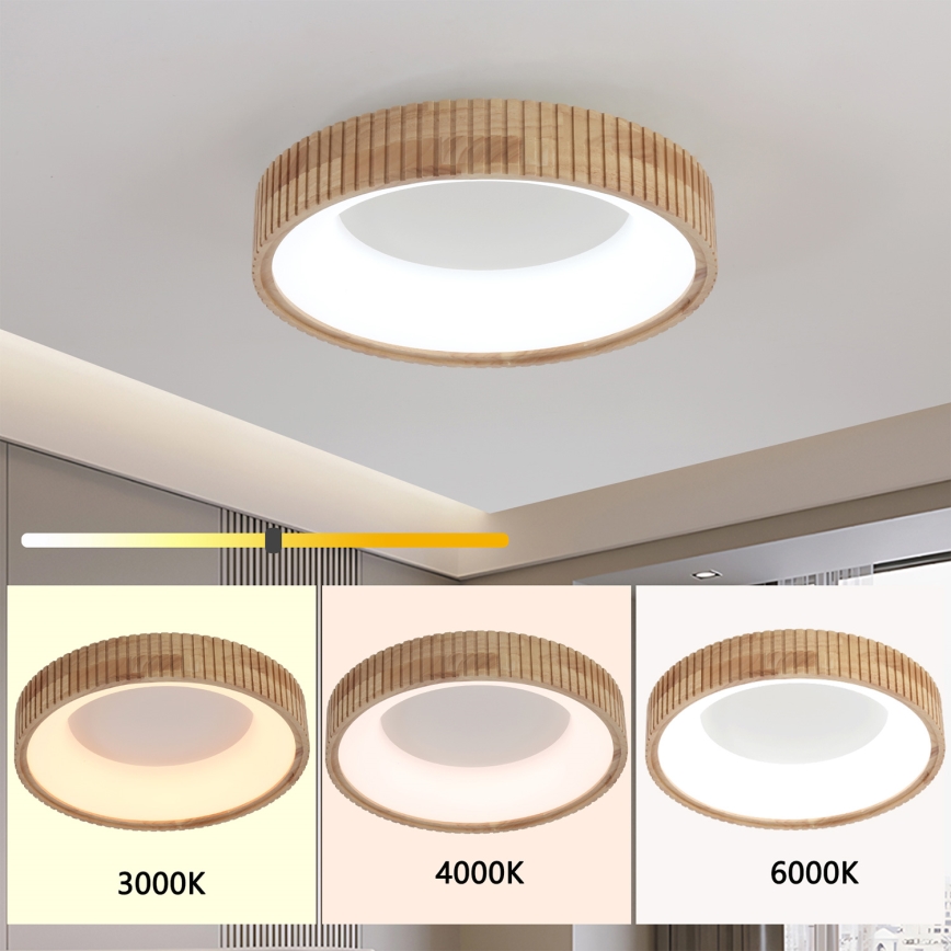 Brilagi - Φωτιστικό οροφής LED FALCON WOOD MODERN LED/30W/230V 3000/4000/6000K Ø 45 cm ξύλινο