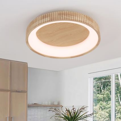 Brilagi - LED φωτιστικό οροφής FALCON WOOD MODERN LED/40W/230V 3000/4000/6000K Ø 60 cm ξύλο