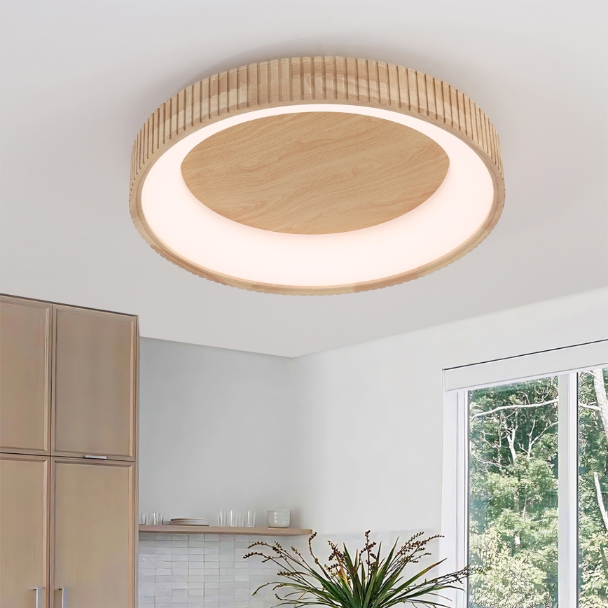 Brilagi - LED φωτιστικό οροφής FALCON WOOD MODERN LED/40W/230V 3000/4000/6000K Ø 60 cm ξύλο