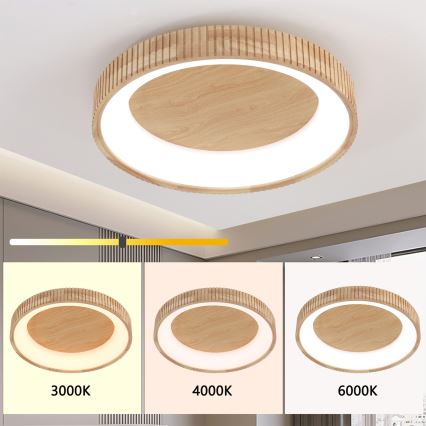 Brilagi - LED φωτιστικό οροφής FALCON WOOD MODERN LED/40W/230V 3000/4000/6000K Ø 60 cm ξύλο