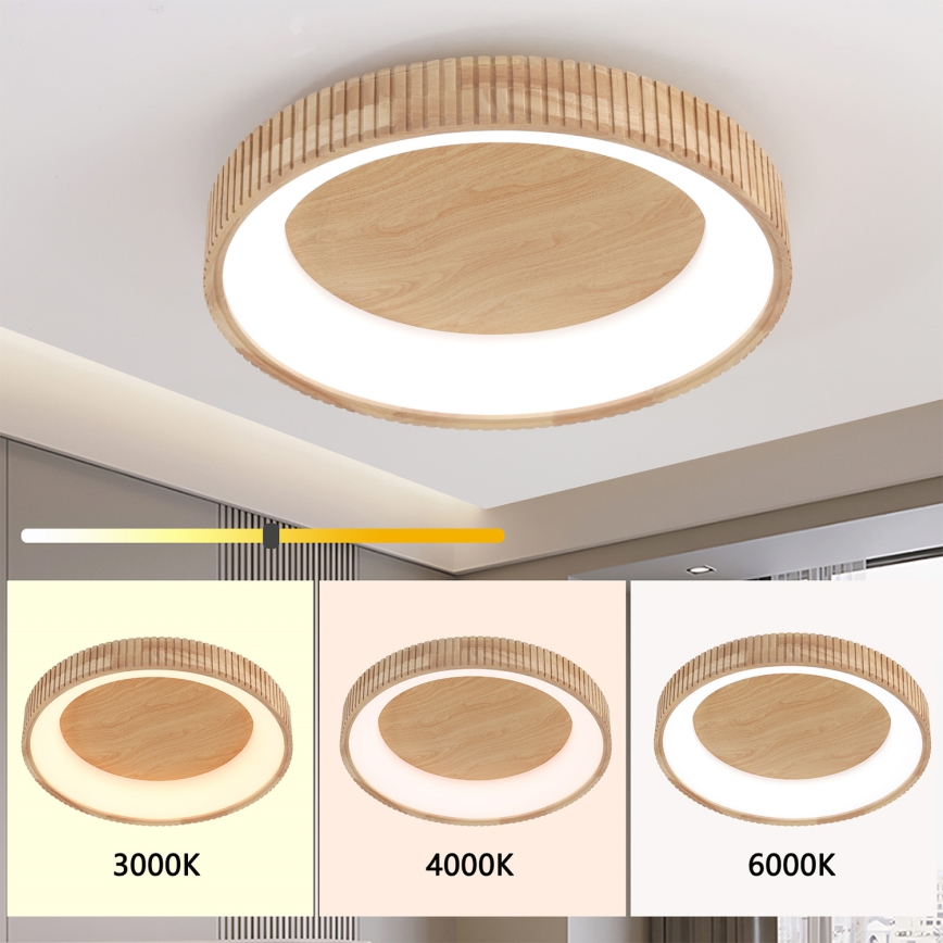 Brilagi - LED φωτιστικό οροφής FALCON WOOD MODERN LED/40W/230V 3000/4000/6000K Ø 60 cm ξύλο