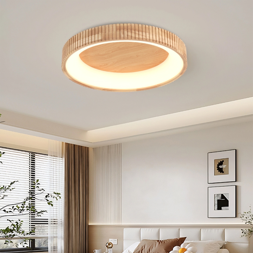 Brilagi - LED φωτιστικό οροφής FALCON WOOD MODERN LED/40W/230V 3000/4000/6000K Ø 60 cm ξύλο