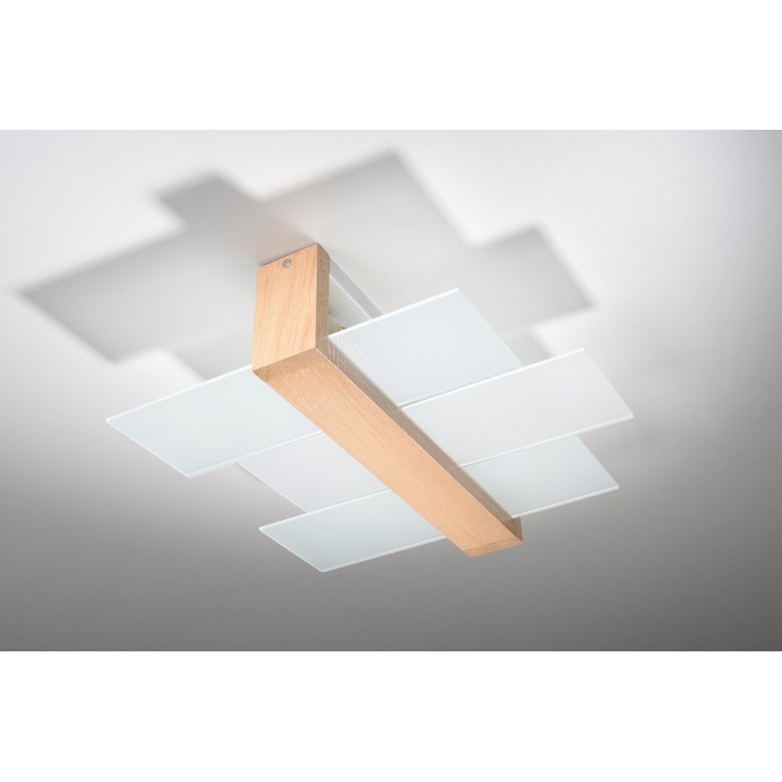 Brilagi - LED Φωτιστικό οροφής HERA 2xE27/7,5W/230V 43x43 cm ξύλινο