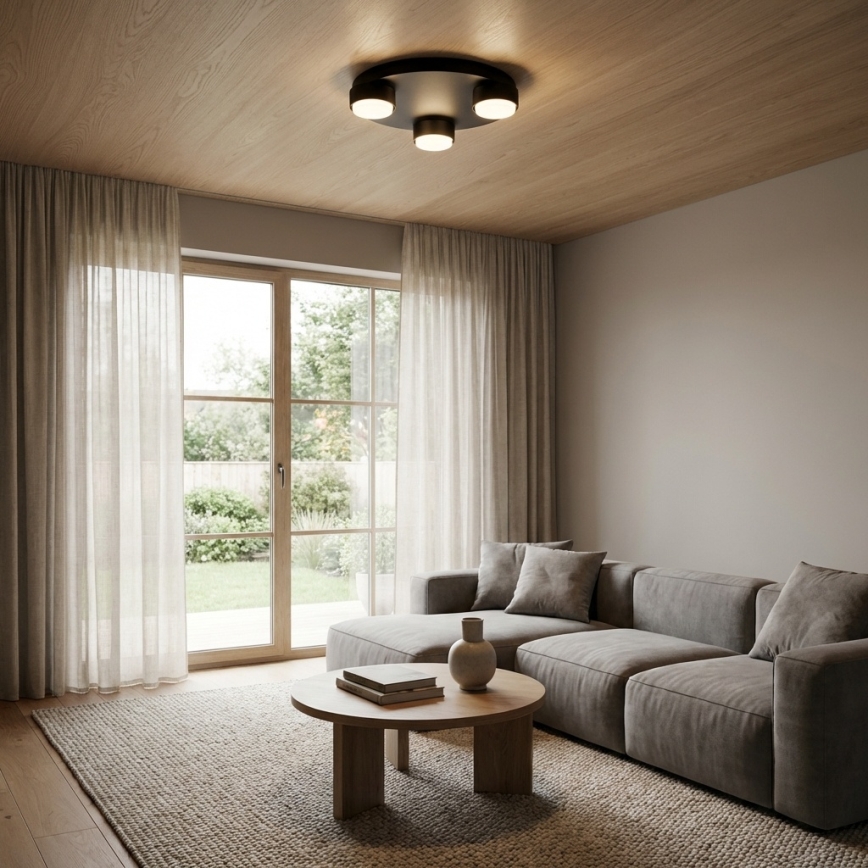 Brilagi - LED φωτιστικό οροφής MONO 3xGX53/30W/230V Ø 30 cm μαύρο