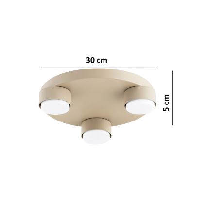 Brilagi - LED φωτιστικό οροφής MONO 3xGX53/30W/230V διάμ. 30 εκ. μπεζ