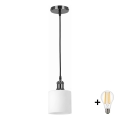 BRILAGI - LED φωτιστικό οροφής σε καλώδιο RETRO GLASS 1xE27/60W/230V Ø 10 cm μαύρο/λευκό
