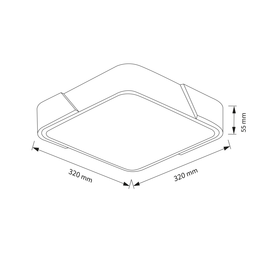 Brilagi - LED φωτιστικό οροφής PILANA LED/24W/230V δρυς/λευκό 32x32 cm