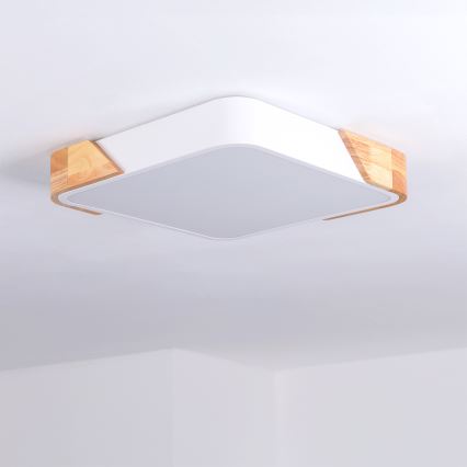 Brilagi - LED φωτιστικό οροφής PILANA LED/24W/230V δρυς/λευκό 32x32 cm