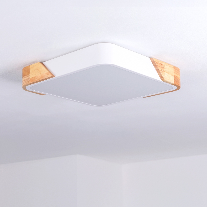 Brilagi - LED φωτιστικό οροφής PILANA LED/24W/230V δρυς/λευκό 32x32 cm