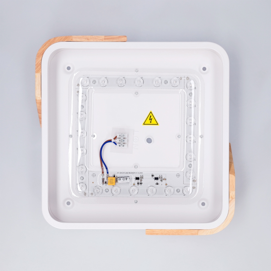 Brilagi - LED φωτιστικό οροφής PILANA LED/24W/230V δρυς/λευκό 32x32 cm