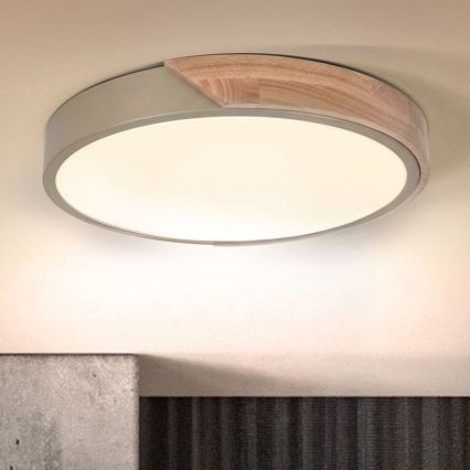 BRILAGI - LED φωτιστικό οροφής PILANA LED/24W/230V δρυς/μπεζ διάμ. 30 εκ.