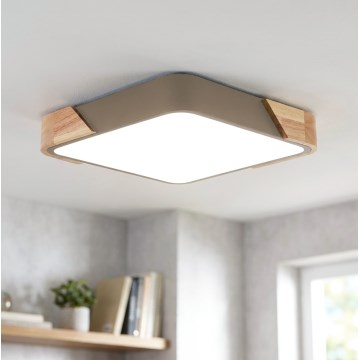 BRILAGI - LED Φωτιστικό οροφής PILANA SQUARE LED/24W/230V δρυς/μπεζ 32x32 cm