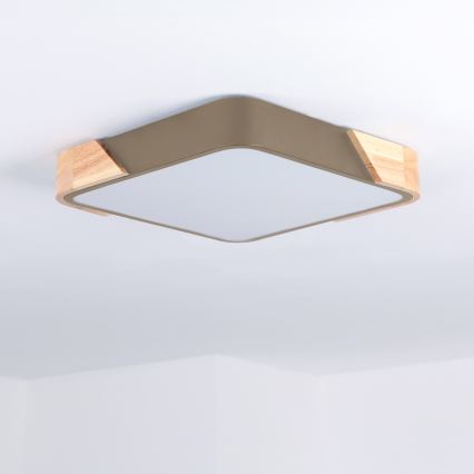 BRILAGI - LED Φωτιστικό οροφής PILANA SQUARE LED/24W/230V δρυς/μπεζ 32x32 cm