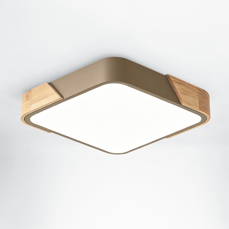 BRILAGI - LED Φωτιστικό οροφής PILANA SQUARE LED/24W/230V δρυς/μπεζ 32x32 cm