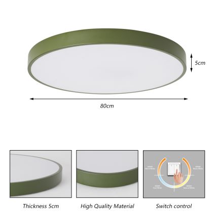 Brilagi - Φωτιστικό οροφής LED POOL LED/100W/230V 3000/4000/6000K Ø 80 εκ. πράσινο