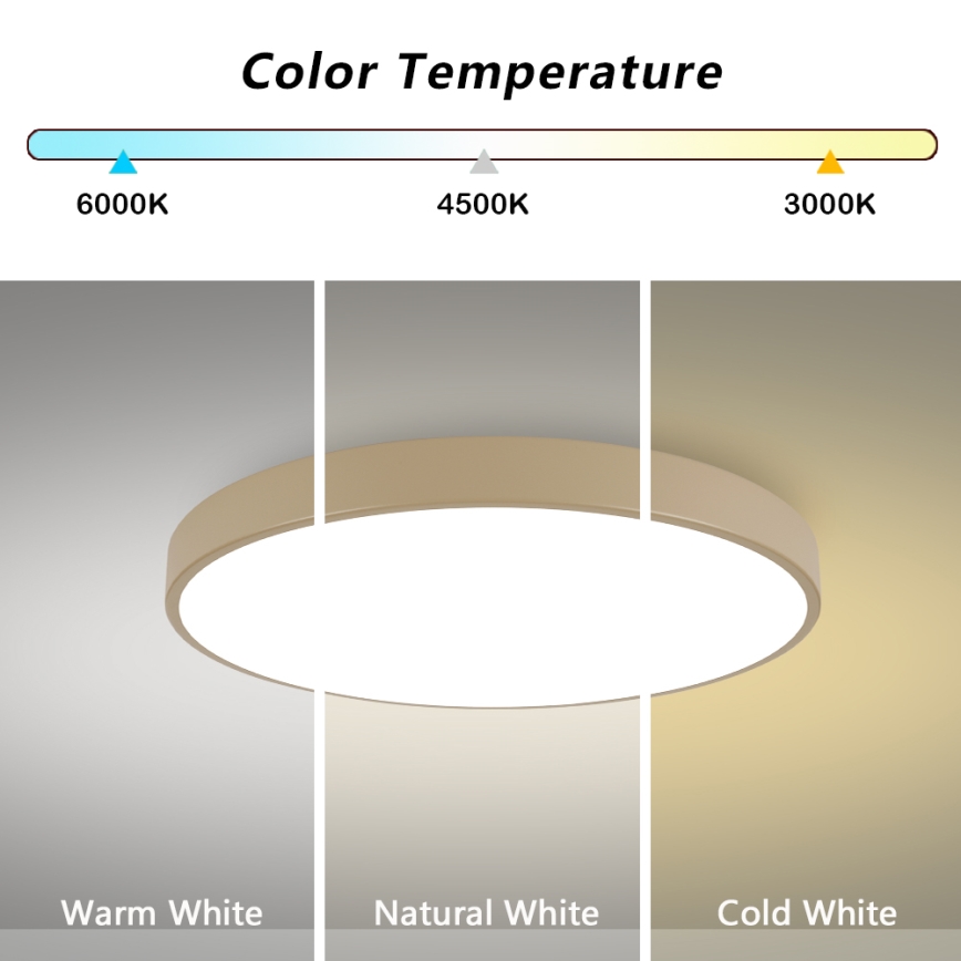 Brilagi - Φωτιστικό οροφής LED POOL LED/100W/230V 3000/4000/6000K Ø 80 cm μπεζ