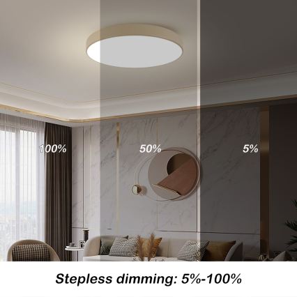 Brilagi - Φωτιστικό οροφής LED POOL LED/100W/230V 3000/4000/6000K Ø 80 cm μπεζ