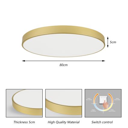 Brilagi - LED φωτιστικό οροφής POOL LED/100W/230V 3000/4000/6000K διάμ. 80 cm χρυσό