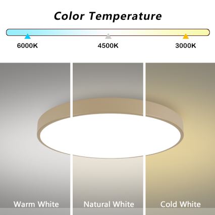Brilagi - Φωτιστικό οροφής LED POOL LED/100W/230V 3000/4500/6000K Ø 80 cm μπεζ