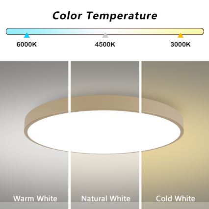 Brilagi - Φωτιστικό οροφής LED POOL LED/128W/230V 3000/4000/6000K, διάμετρος 100 cm, μπεζ