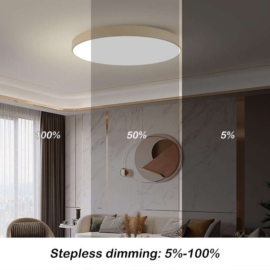 Brilagi - Φωτιστικό οροφής LED POOL LED/128W/230V 3000/4000/6000K, διάμετρος 100 cm, μπεζ
