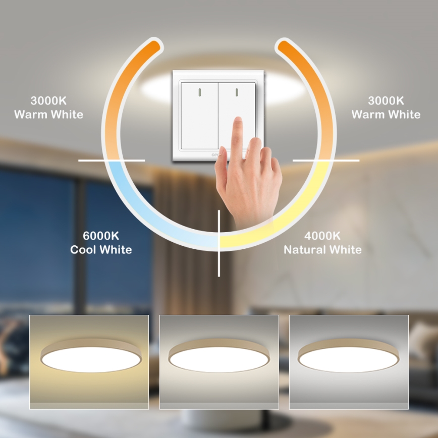 Brilagi - Φωτιστικό οροφής LED POOL LED/128W/230V 3000/4500/6000K, διάμετρος 100 cm, μπεζ