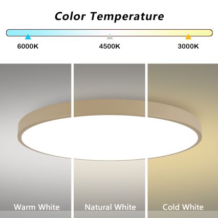 Brilagi - Φωτιστικό οροφής LED POOL LED/180W/230V 3000/4000/6000K διάμ. 120 cm μπεζ