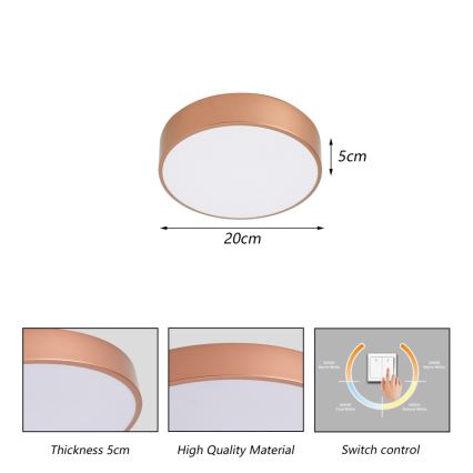Brilagi - Φωτιστικό οροφής LED POOL LED/24W/230V 3000/4000/6000K διάμ. 20 cm μπρονζέ