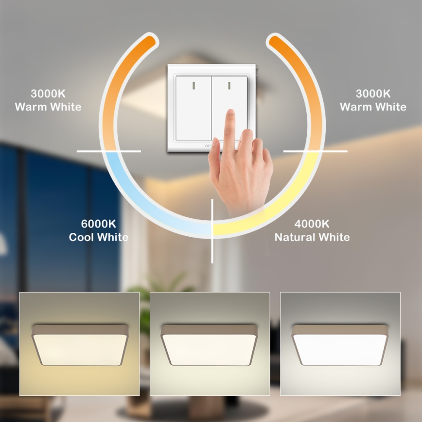 Brilagi - LED φωτιστικό οροφής POOL LED/36W/230V 3000/4500/6000K 40x40 cm μπεζ