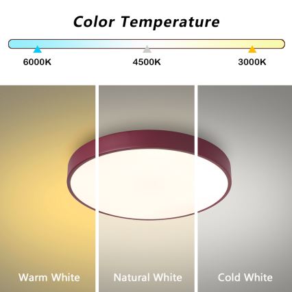 Brilagi - Φωτιστικό οροφής LED POOL LED/48W/230V 3000/4000/6000K Ø 40 εκ. μπορντό