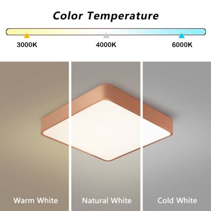 Brilagi - Φωτιστικό οροφής LED POOL LED/48W/230V 3000/4000/6000K 50x50 cm μπρονζέ