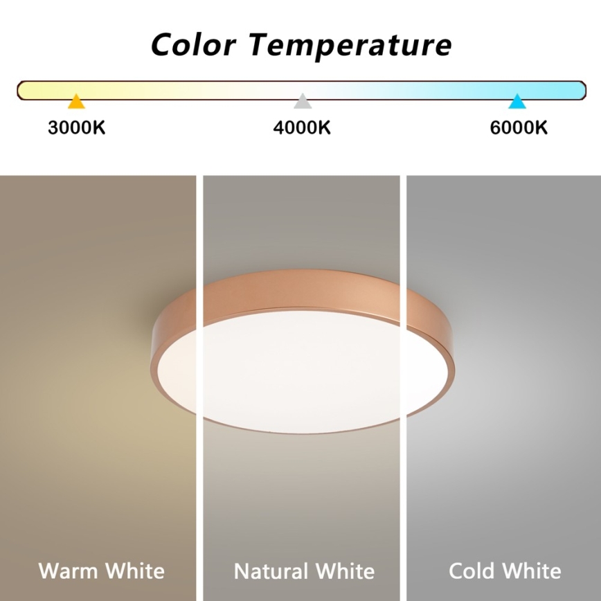 Brilagi - Φωτιστικό οροφής LED POOL LED/48W/230V 3000/4000/6000K Ø 40 εκ. μπρονζέ