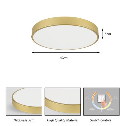 Brilagi - LED φωτιστικό οροφής POOL LED/60W/230V 3000/4000/6000K Ø 60 cm χρυσό