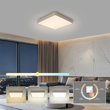 Brilagi - LED φωτιστικό οροφής POOL SQUARE LED/36W/230V 3000/4000/6000K 40x40 cm μπεζ