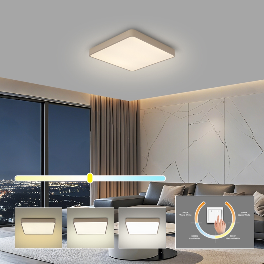 Brilagi - LED φωτιστικό οροφής POOL SQUARE LED/36W/230V 3000/4000/6000K 40x40 cm μπεζ