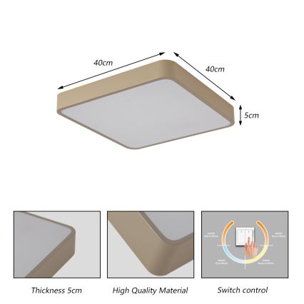 Brilagi - LED φωτιστικό οροφής POOL SQUARE LED/36W/230V 3000/4000/6000K 40x40 cm μπεζ