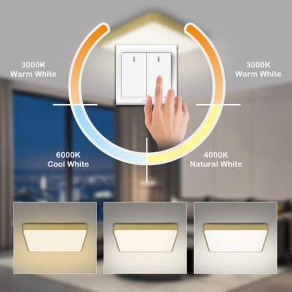Brilagi - LED φωτιστικό οροφής POOL SQUARE LED/48W/230V 3000/4000/6000K 50x50 cm χρυσό