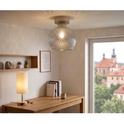 BRILAGI - Φωτιστικό οροφής LED RETRO GLASS 1xE27/60W/230V Ø 18 cm μπεζ/καπνιστό γκρι